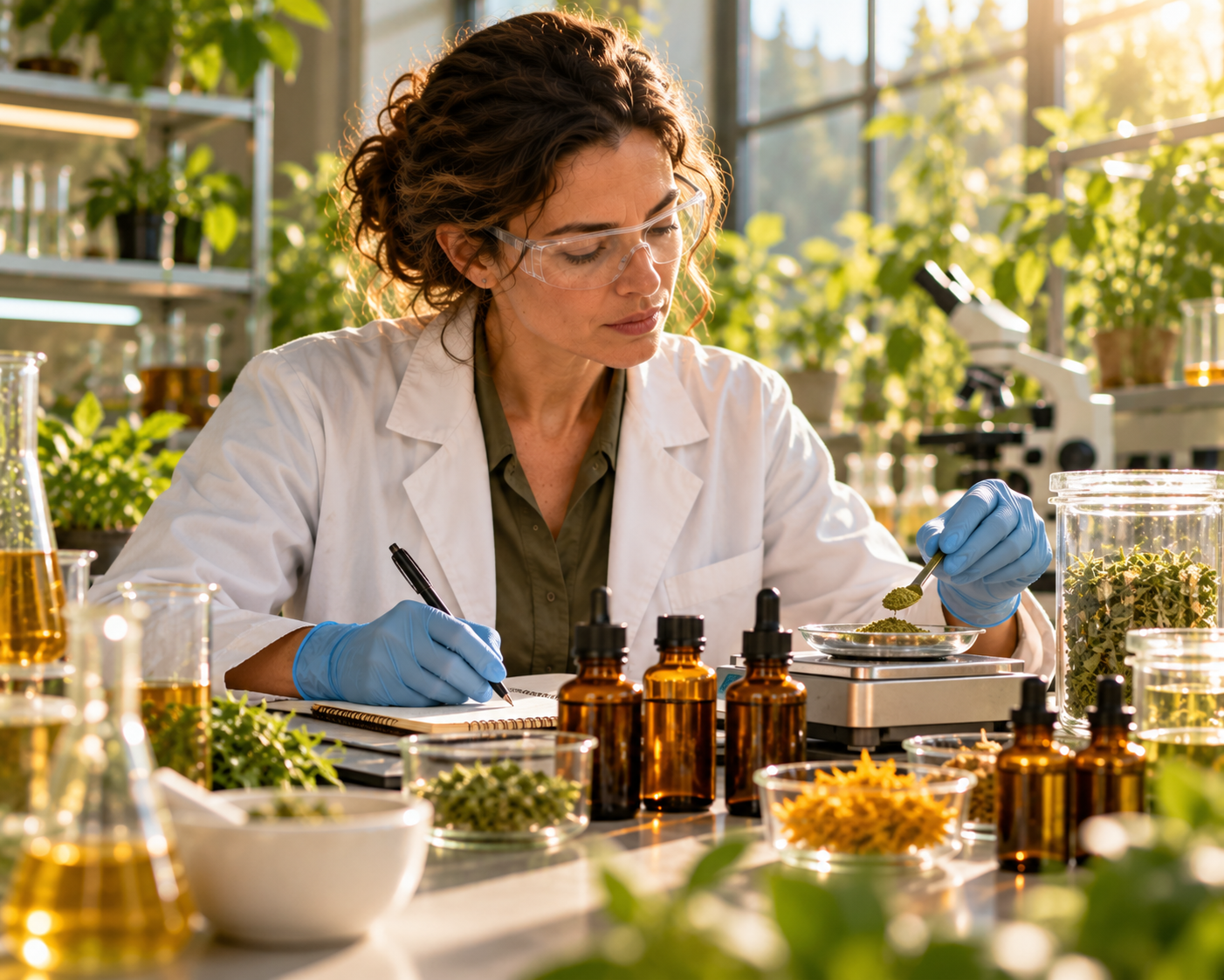 Formulation chemist developing a new plant based product